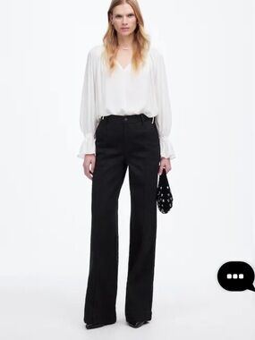 Madewell Superwide-Leg Trouser jeans in black.